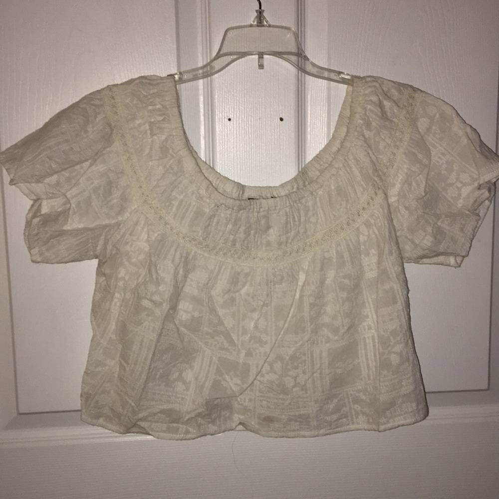 Printed white crop top